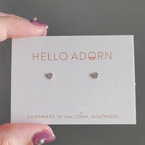 NWT Tiny Heart Studs - Silver - Hello Adorn